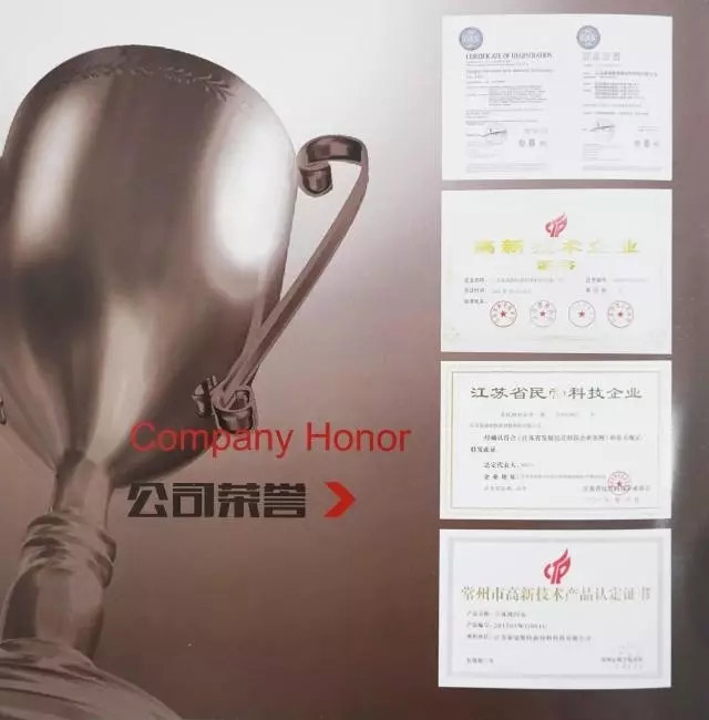 江苏泰瑞斯特公司荣誉