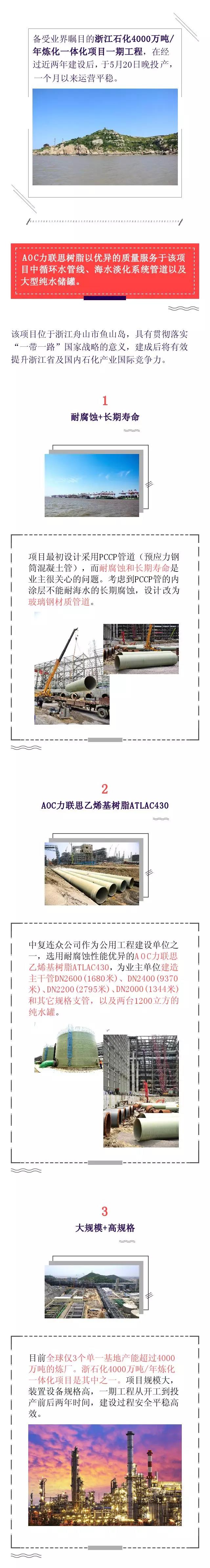 广东博皓战略合作伙伴——AOC力联思树脂应用于浙石化4000万吨/年炼化一体化项目