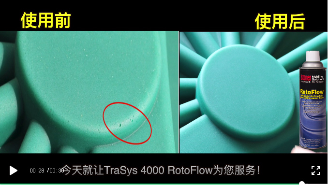 StonerTraSys®4000 RotoFlow™滚塑模具助流剂使用效果对比