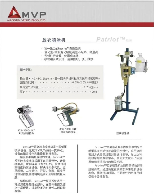 广东博皓 美国MVP胶衣喷射设备