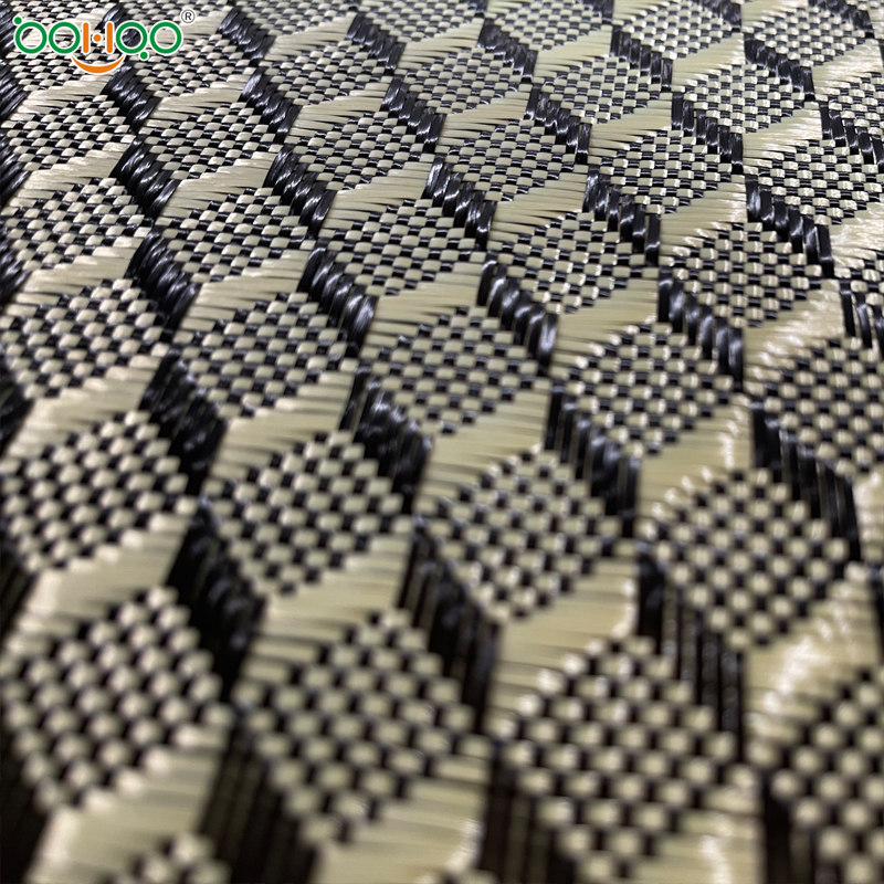 新型复合纤维布 碳纤维芳纶混编布 高性能玻纤/碳纤/芳纶纤维复合编织布 颜色纹路花式可定制 体育用品/汽车用复合材料纤维布    -5