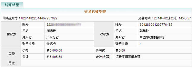 郭起朴捐款