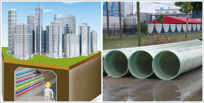 玻璃钢管道应用于城市地下管廊建设