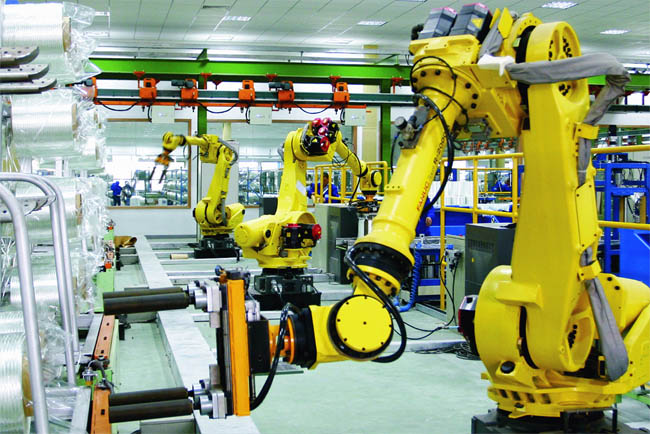 玻纤机械化生产